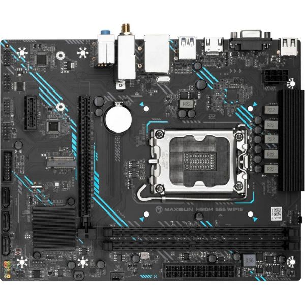 Материнская плата MaxSun H610M 666 WIFI LGA 1700, Intel H610, mATX, Ret